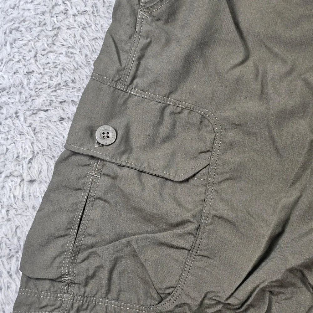 The North Face Cargo Shorts Mens‎ 36 Green Nylon Elastic Waist Hiking Outdoor